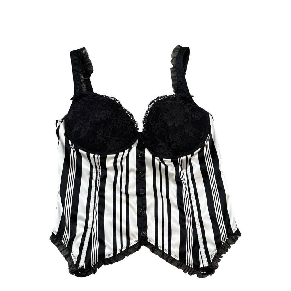 Victoria’s Secret Chantal Thomass Black & White Striped Corset Top Size 36D